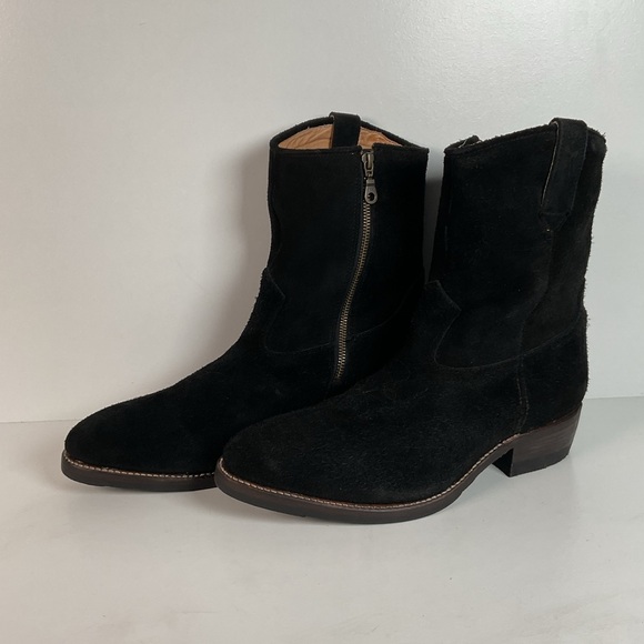 Bed Stu’s Santa Rosa Brand Cowboy Boots 11.5 Rough Out Suede Midnight Black
